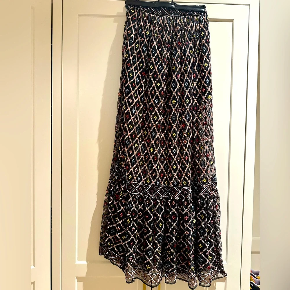 Tularosa Lexi beaded embroidered maxi skirt - Picture 2 of 12